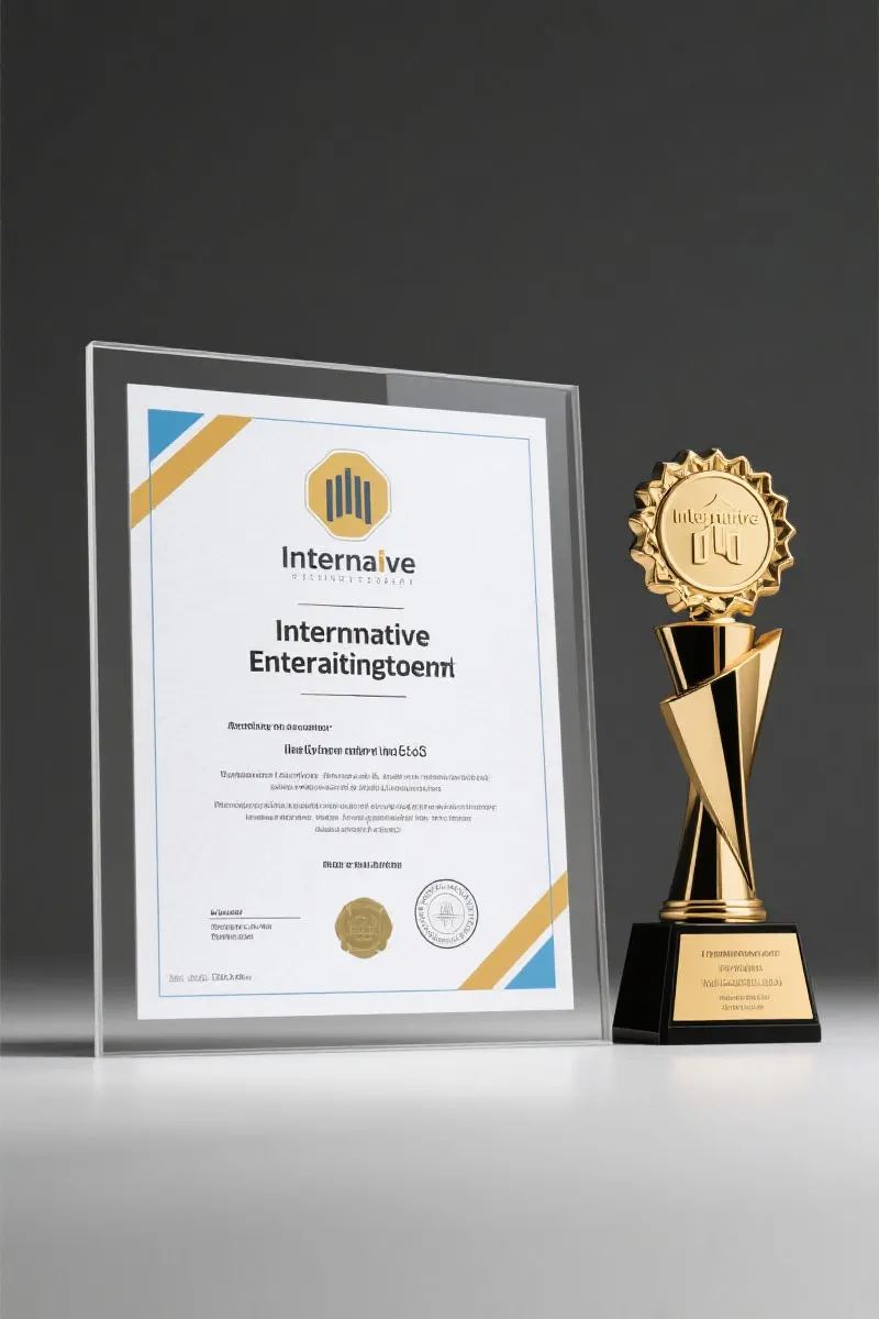 优秀互动娱乐产品证书